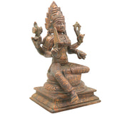 Handcrafted Bronze Mariyamman Idol | Panchaloha Mariamma Murti | South Indian Chola Art Goddess Statue for Pooja, Temple, Home Decor & Gifts,Brown, 10.5 Inch, 1 Piece