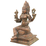 Handcrafted Bronze Mariyamman Idol | Panchaloha Mariamma Murti | South Indian Chola Art Goddess Statue for Pooja, Temple, Home Decor & Gifts,Brown, 10.5 Inch, 1 Piece