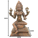 Handcrafted Bronze Mariyamman Idol | Panchaloha Mariamma Murti | South Indian Chola Art Goddess Statue for Pooja, Temple, Home Decor & Gifts,Brown, 10.5 Inch, 1 Piece