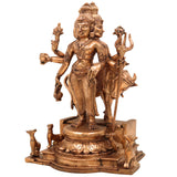 Premium Bronze Dattatreya Idol | Panchaloha Handmade Dattatreya Murti | Lord Datta, Dattaguru, Sri Datta Guru, Avadhuta Datta | Chola Art South Indian Sculpture,Gold, 11 Inch, 1 Piece