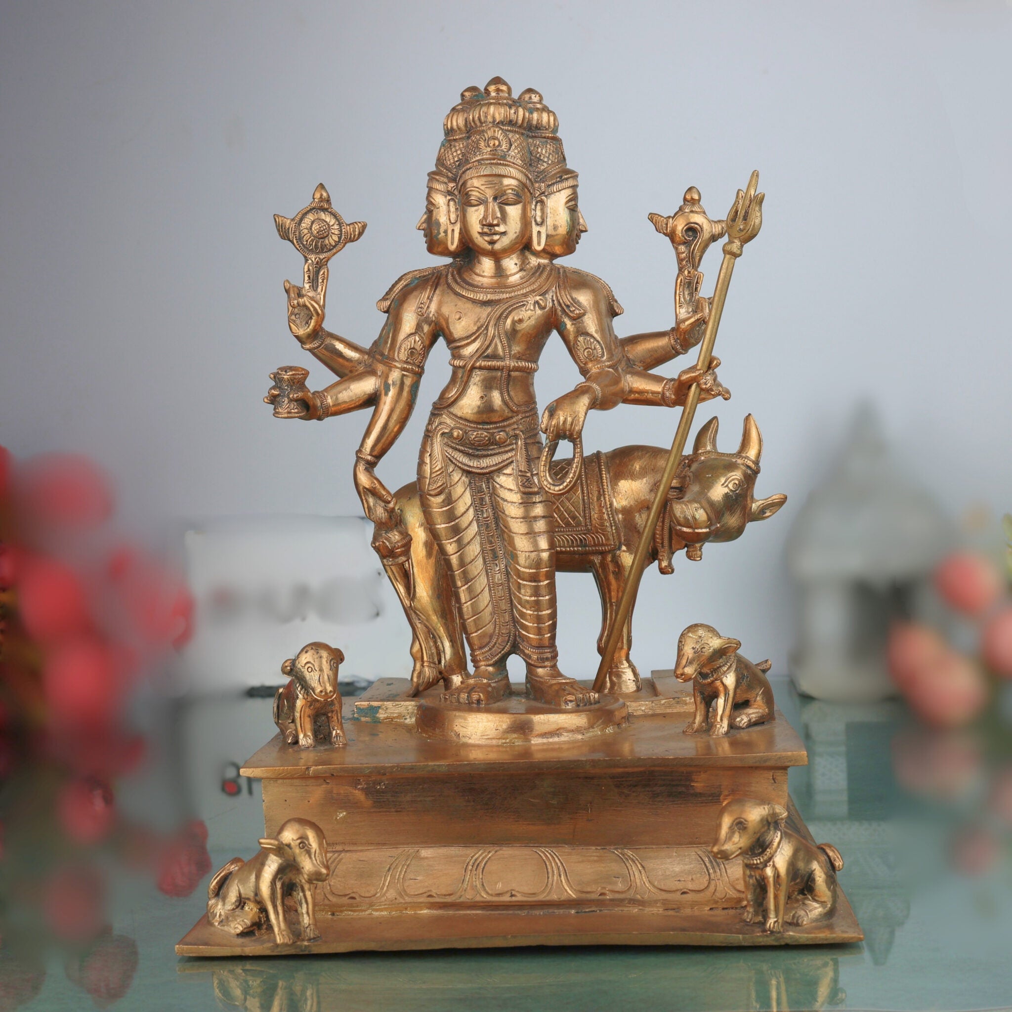 Handmade Bronze Dattatreya Idol