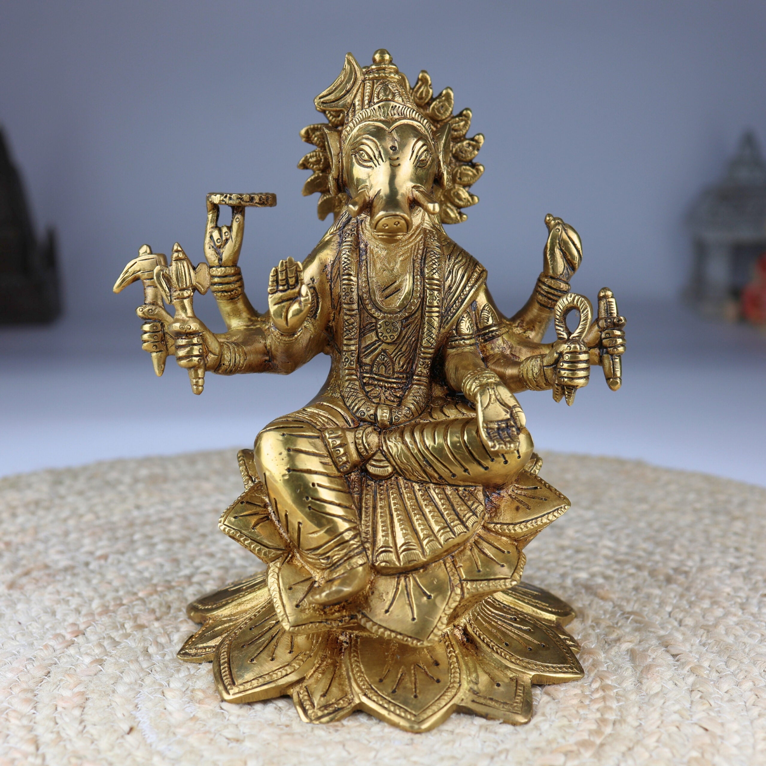 Brass Ashta Bhuja Varahi Amman Idol
