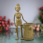 Brass Dogra Lady Pen Stand Tribal Art