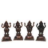 Brass Musical Ganesha Idol Set – Handcrafted Peetal Ganpati Playing Tabla Veena Flute Dholak | Vinayaka Vadya Moorthi for Home Temple Decor | Sangeet Ganapati Statue Collection,Black, 7 Inch, 1 Piece