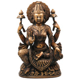 Handcrafted Mahalakshmi Brass Idol | Ashta Lakshmi Murti | Pital Kamala Devi Statue for Pooja, Home Temple & Decor ,Gold, 17 Inch, 1 Piece