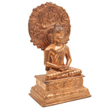 Handmade Bronze Buddha Idol | Panchaloha Budh Murti for Temple, Home Puja, Meditation & Vastu | Mercury Graha Deity Statue,Gold,9Inch,1pice
