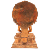 Handmade Bronze Buddha Idol | Panchaloha Budh Murti for Temple, Home Puja, Meditation & Vastu | Mercury Graha Deity Statue,Gold,9Inch,1pice