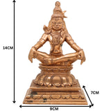 Handmade Bronze Shiva Idol | Mahadev Panchaloha Murti | Bholenath, Rudra, Neelkanth, Nataraja Sculpture | Chola Art South India,Gold, 5.5 Inch, 1 Piece
