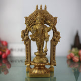 Brass Vishnu Idol Murti – Handcrafted Narayana, Venkateshwara, Balaji, Govinda, Srinivasa Statue for Home Decor, Pooja, Temple, and Spiritual Gifts