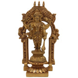 Brass Vishnu Idol Murti – Handcrafted Narayana, Venkateshwara, Balaji, Govinda, Srinivasa Statue for Home Decor, Pooja, Temple, and Spiritual Gifts,Gold, 10.5 Inch, 1 Piece