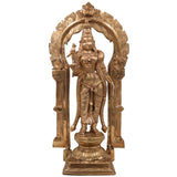 Madurai Meenakshi Idol | Meenakshi Amman Bronze Murti | Panchaloha Temple Goddess Sculpture | Handcrafted Chola Art Deity Statue,Gold, 17 Inch, 1 Piece