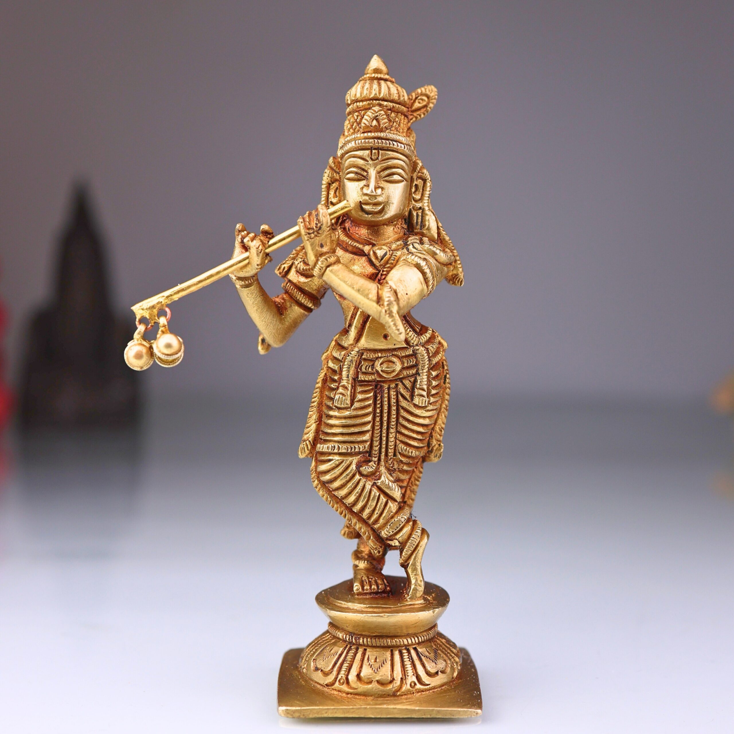 Brass Lord Krishna Idol