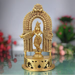 Handcrafted Brass Krishna Idol – Gopal, Govinda, Bal Gopal Murti with Prabhavali for Home, Temple, Pooja & Office Decor