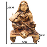 Brass Adi Shankaracharya Idol, Pital Adi Shankara Bhagavatpada Murti, Jagadguru Shankara Acharya Statue for Puja, Home Decor & Gifts,Gold, 4 Inch, 1 Piece