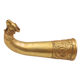 Brass Gomukhi Shringi Kamandalu for Shivling Abhishek, Gaumukh Cow Face Jaladhara Patra | Pital Abhisheka Kamandal Water Pot for Puja, Gold, 8 Inch