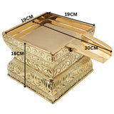 Brass Abhishek Patra | Abhisheka Plate | Abhishekam Tray | Somasutra Plate | Puja Abhisheka Peetam Ritual For Home & Temple, Gold, 8 Inch, 1 Piece