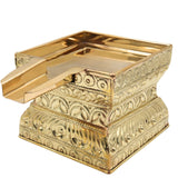 Brass Abhishek Patra | Abhisheka Plate | Abhishekam Tray | Somasutra Plate | Puja Abhisheka Peetam Ritual For Home & Temple, Gold, 8 Inch, 1 Piece