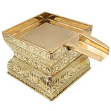 Brass Abhishek Patra | Abhisheka Plate | Abhishekam Tray | Somasutra Plate | Puja Abhisheka Peetam Ritual For Home & Temple, Gold, 8 Inch, 1 Piece