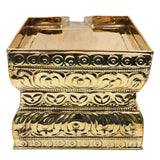 Brass Abhishek Patra Abhishekam Tray Somasutra Plate Tirumanjana Peetam Abhisheka Spout Channel Dish Pital Puja Abhishek Plate for Temple Rituals and Deity Idols, Gold, 6 Inch, 1 Piece