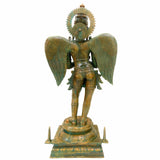 Handcrafted Panchaloha Bronze Garuda Dev Idol – Vishnu Vahana Suparna | Khageshwara Garuda Swamy Sculpture for Temple & Home Mandir,Gold, 52 Inch, 1 Piece