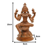 Handmade Bronze Mahalakshmi Idol | Panchaloha Sri Lakshmi Murti for Puja, Padma Lakshmi | Gaja Lakshmi | Dhana Lakshmi | Traditional South Indian Sculpture,Brown, 6 Inch, 1 Piece