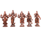 Copper Vishnu Dashavatara Dasavatharam Of Lord Vishnu Statues Ten Incarnations Avatars Idol Murti Home Puja Temple,Brown, 3.5 Inch, 1 Piece