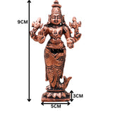 Copper Vishnu Dashavatara Dasavatharam Of Lord Vishnu Statues Ten Incarnations Avatars Idol Murti Home Puja Temple,Brown, 3.5 Inch, 1 Piece