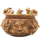 Brass Shivlingam with Nandi Pooja Bowl, Handmade Shiva Linga Idol (Shiva Ling, Shivling, Mahalingam, Jyotirlingam, Atmalinga) for Home Temple Puja & Spiritual Decor,Gold, 4 Inch, 1 Piece