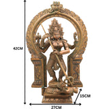 Handcrafted Panchaloha Durga Parvati Idol in Bronze – Gauri Bhavani Uma Devi Statue for Temple & Home Decor,Brown, 17 Inch, 1 Piece