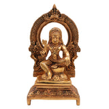 Brass Ayyanar Shasta Idol with Prabhavali & Peetam – Tamil Village Guardian Deity | Dharma Shasta Silai | Sastha Aiyanar Statue,Gold, 7 Inch, 1 Piece