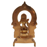 Brass Ayyanar Shasta Idol with Prabhavali & Peetam – Tamil Village Guardian Deity | Dharma Shasta Silai | Sastha Aiyanar Statue,Gold, 7 Inch, 1 Piece