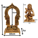 Brass Ayyanar Shasta Idol with Prabhavali & Peetam – Tamil Village Guardian Deity | Dharma Shasta Silai | Sastha Aiyanar Statue,Gold, 7 Inch, 1 Piece