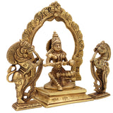 Handcrafted Brass Annapurna Devi Idol, Annapurneshwari Anna Lakshmi Mata Murti, Kashi Annapoorna Amman Sculpture for Pooja, Home & Temple Decor,Gold, 7 Inch, 1 Piece