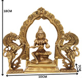 Handcrafted Brass Annapurna Devi Idol, Annapurneshwari Anna Lakshmi Mata Murti, Kashi Annapoorna Amman Sculpture for Pooja, Home & Temple Decor,Gold, 7 Inch, 1 Piece