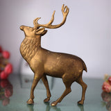Brass Deer Idol Hiran Mrig Statue | Peetal Pittal Figurine | Antique Decorative Showpiece for Home, Temple & Pooja Room