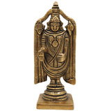 Brass Venkateshwara Idol | Balaji Murti | Srinivasa Statue | Govinda Sculpture for Puja, Home Temple, Decor & Spiritual Gifts,Gold, 5.5 Inch, 1 Piece