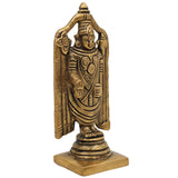 Brass Venkateshwara Idol | Balaji Murti | Srinivasa Statue | Govinda Sculpture for Puja, Home Temple, Decor & Spiritual Gifts,Gold, 5.5 Inch, 1 Piece