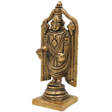 Brass Venkateshwara Idol | Balaji Murti | Srinivasa Statue | Govinda Sculpture for Puja, Home Temple, Decor & Spiritual Gifts,Gold, 5.5 Inch, 1 Piece