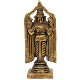 Brass Venkateshwara Idol | Balaji Murti | Srinivasa Statue | Govinda Sculpture for Puja, Home Temple, Decor & Spiritual Gifts,Gold, 5.5 Inch, 1 Piece