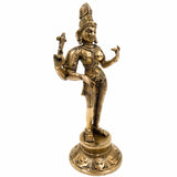 Brass Ardhanarishvara Idol – Divine Ardhnarishwar Statue for Home Decor, Gold, 11 Inch, 1 Piece