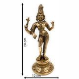 Brass Ardhanarishvara Idol – Divine Ardhnarishwar Statue for Home Decor, Gold, 11 Inch, 1 Piece
