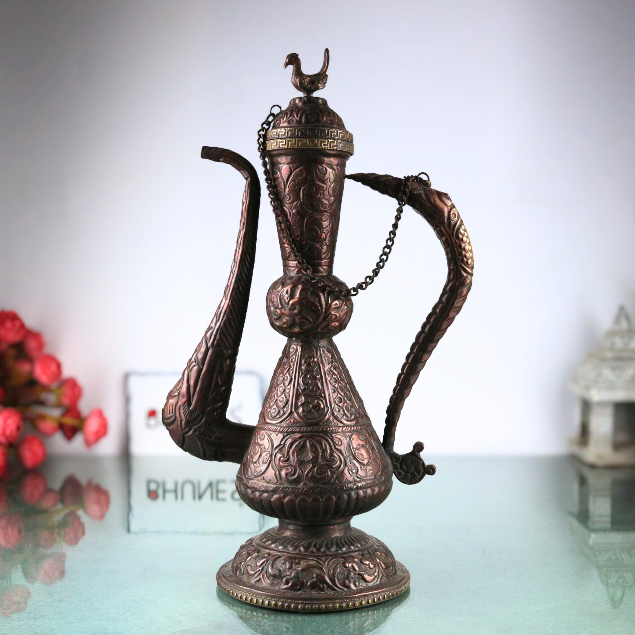 Brass, Surahi, Suraahee, Ewer, Pitcher, Kettle, Ketalee, Kettledrum, Jar, Pot, Surai, Jug, Showpeice, Gift, Home Decor