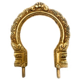 Brass Prabhavali for Home Temple, Small Traditional Arch Frame, Wall Hanging Deity Backdrop, Pooja Mandir Decor, Makara Torana, Tiruvasi, Thiruvachi, Kirtimukha Design, Gold, 6.5 Inch, 1 Piece