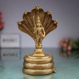 Handcrafted Brass Murugan with Sheshnag Idol – Lord Kartikeya | Skanda | Subramanya | Shanmukha Pital Statue for Home Temple Pooja & Gifts