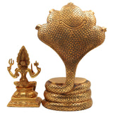 Brass Mariamman Idol | Mari Amman Murti | Mariyammal Devi Statue | Shakti Durga Silai | Kuladeivam Moorthi | Samayapuram Mariamman Vigraham | South Indian Goddess Pooja Idol,Gold, 10.5 Inch, 1 Piece