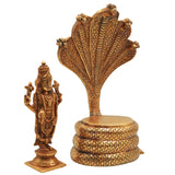 Brass Venkateshwara Idol - Balaji on Sheshanag Murti, Srinivasa Statue for Home Decor, Temple, Pooja, and Spiritual Gifting,Gold, 10.5 Inch, 1 Piece