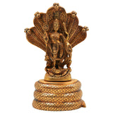 Brass Durga Devi on Sheshnag Idol – Sheshnag Vahini Mahishasura Mardini Murti | Naga Devi Shakti Moorthi for Puja, Temple & Home Decor,Gold, 10.5 Inch, 1 Piece