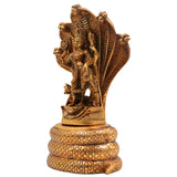 Brass Durga Devi on Sheshnag Idol – Sheshnag Vahini Mahishasura Mardini Murti | Naga Devi Shakti Moorthi for Puja, Temple & Home Decor,Gold, 10.5 Inch, 1 Piece