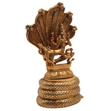 Brass Lord Sharabha Idol – Avatar of Lord Shiva Sharabeshwara Swamy Murti on Sheshnag Singhasan for Home Temple Decor, Gold, 10.5 Inch, 1 Piece