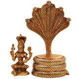 Brass Goddess Mariamman Idol on Sheshnag | Mariamma Murti, Mariyammal Vigraha, Aadi Mariamman Statue, Handcrafted South Indian Brass Idol, Home & Temple Decor,Gold, 10.5 Inch, 1 Piece